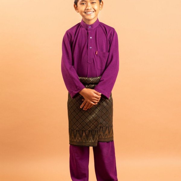 Baju Melayu Lacoste For Kids - Purple
